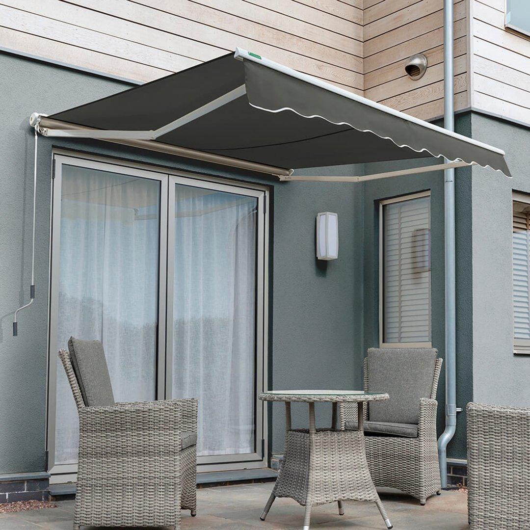 Primrose™ Awning - 6.0m Half Cassette Electric Awning, Charcoal